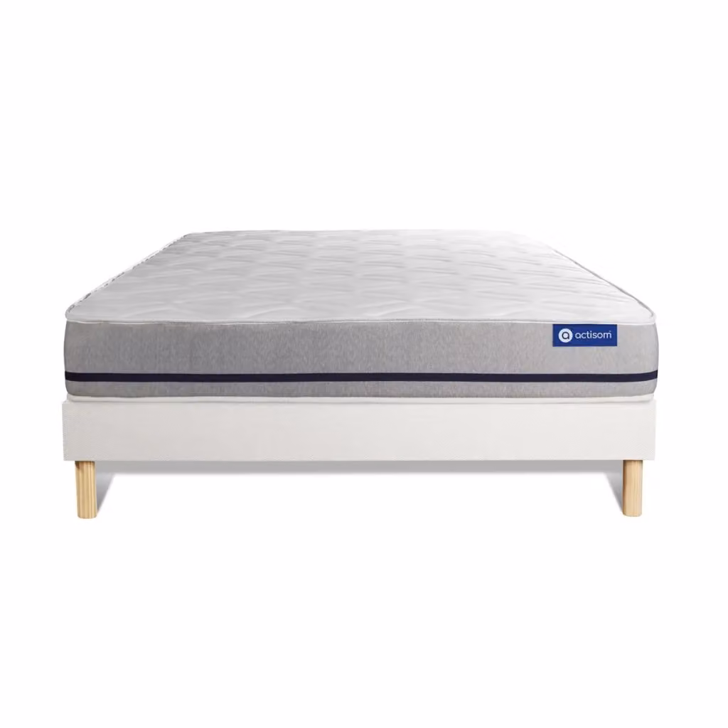 Kit rete e materasso Actisom Actilatex Soft in lattice e memory foam, colore bianco, L/P/H: 120 x 195 x 20 cm – 2