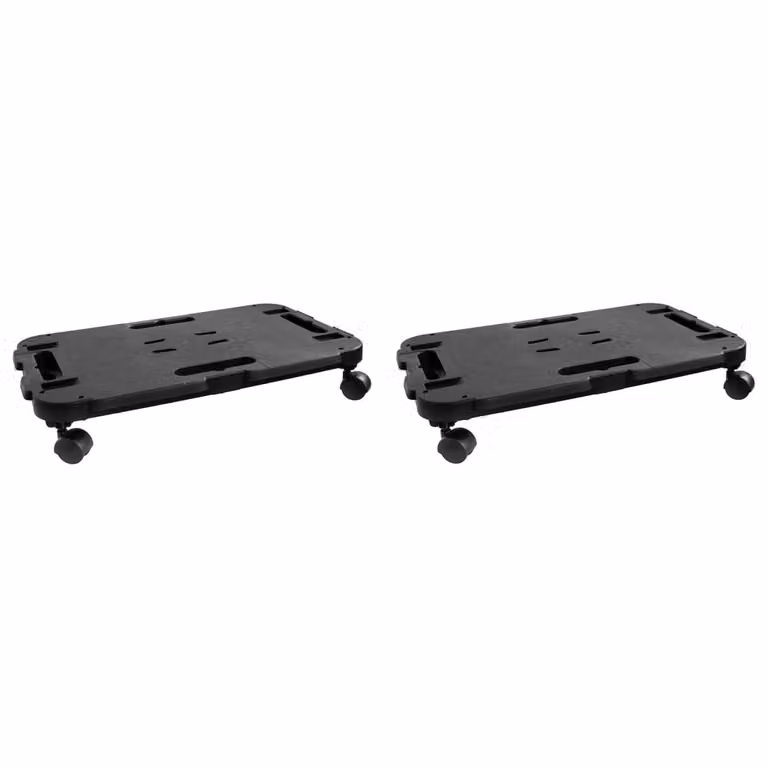 Living Store, set di 2 carrelli trasportatori, colore nero, materiale: polipropilene, capacità: 200 kg