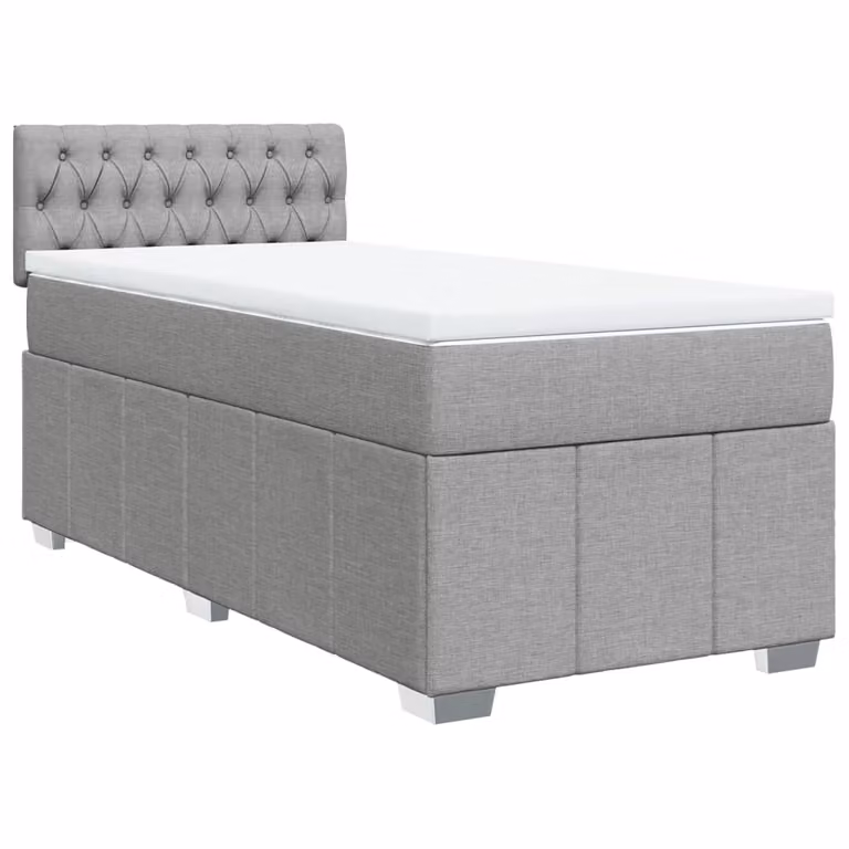 Giroletto a Molle con Materasso Grigio Chiaro100x200 cm Tessuto