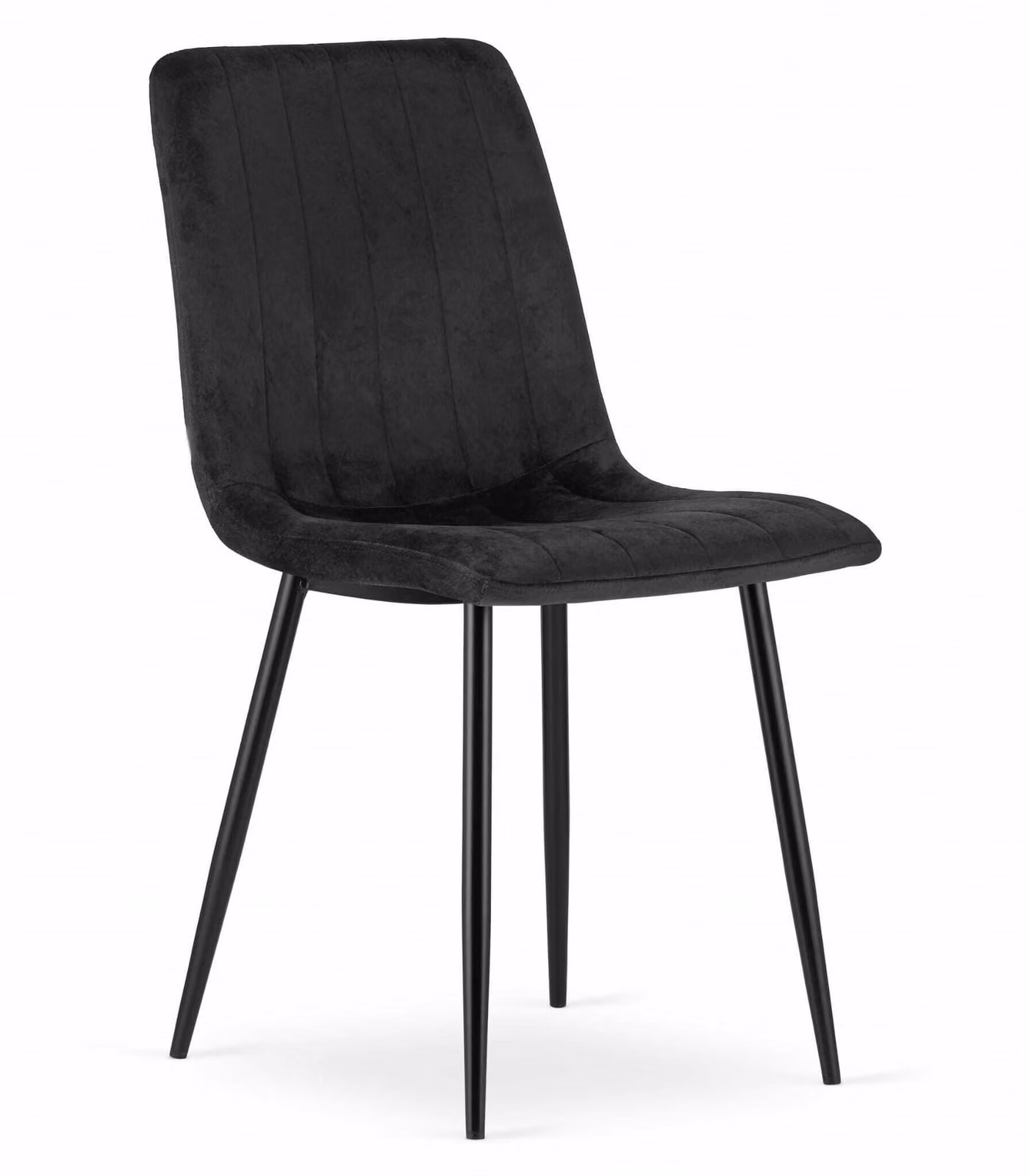 Sedia Valora LAVA in velluto nero x1 | Sedia singola in velluto nero per un'eleganza compatta