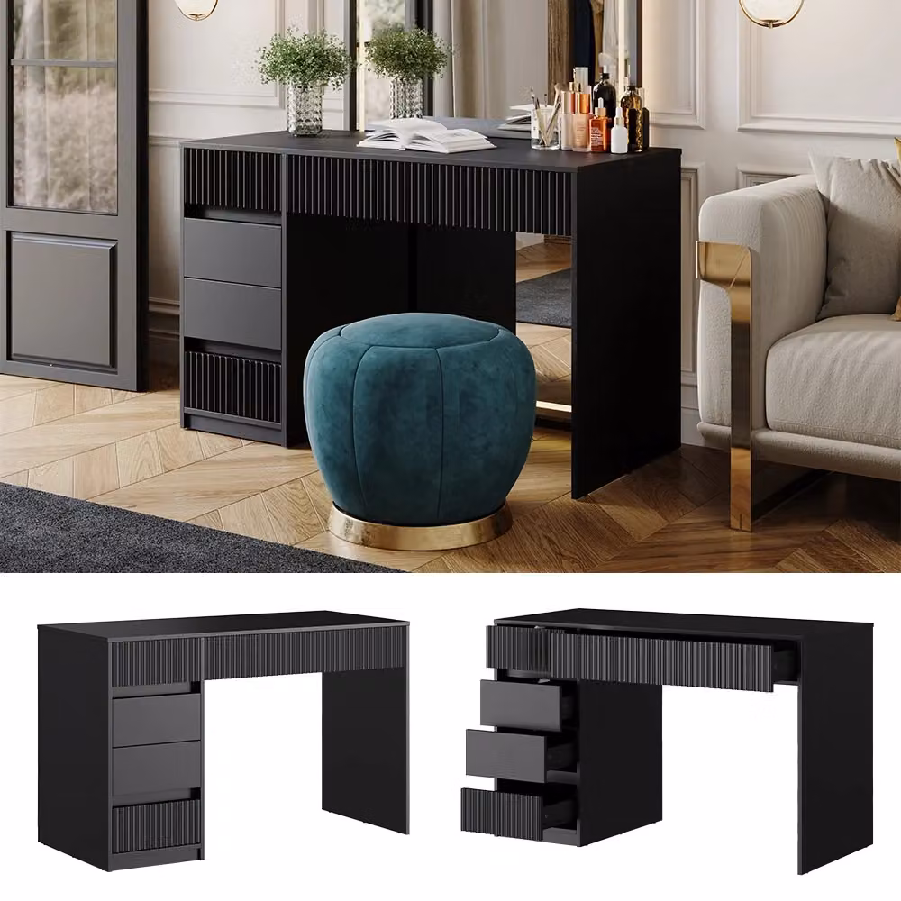 Tavolino da toilette Omira Vicco Nero L: 120 cm – 2