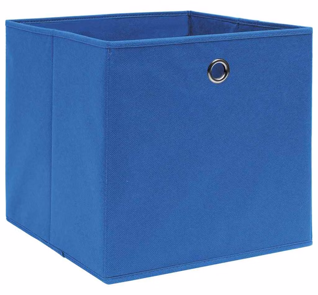 vidaXL Scatole portaoggetti 4 pz. Tessuto non tessuto 28x28x28 cm Blu