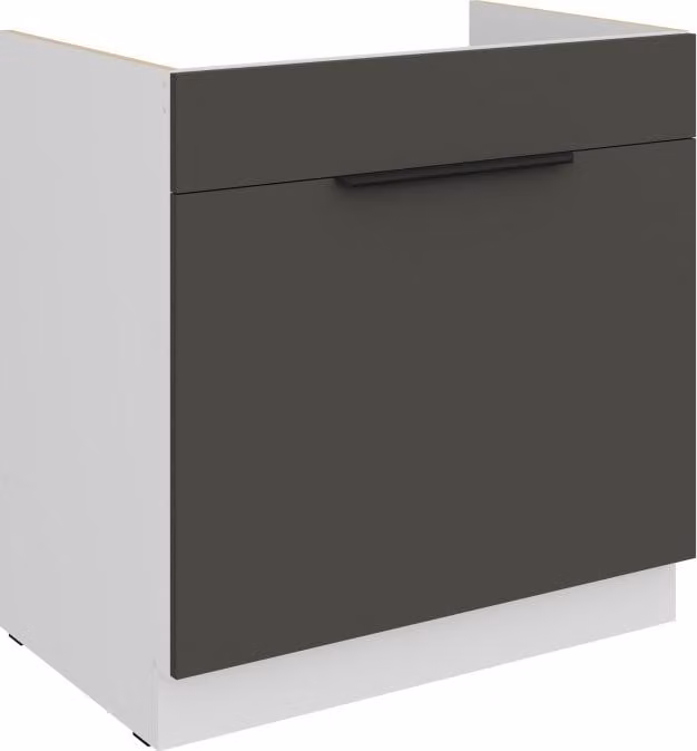 Mobile base lavello LUNARA - larghezza 80 cm, grafite / bianco
