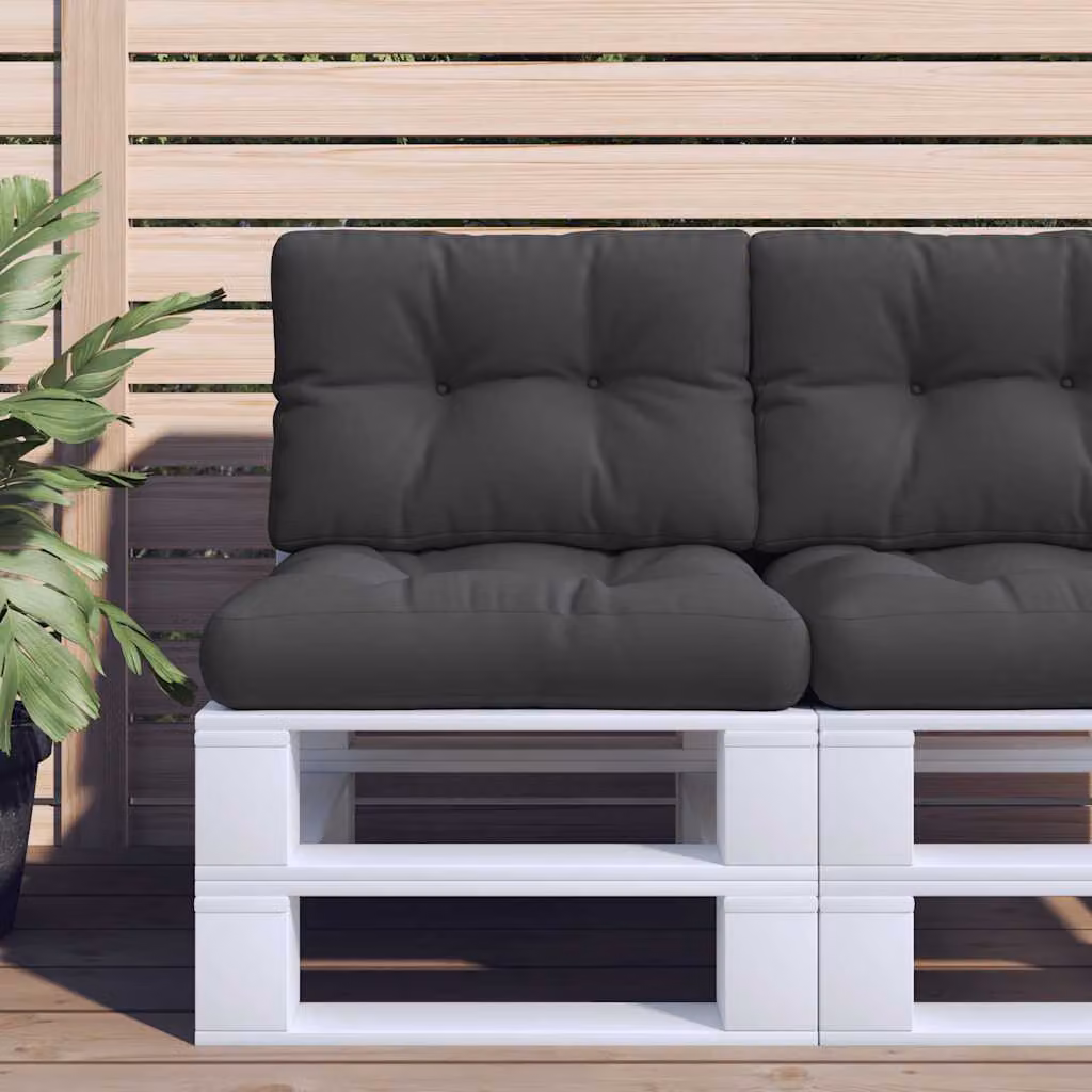 Set di 2 cuscini per pallet vidaXL neri in poliestere resistente all'acqua e ai raggi UV, 50 x 50 x 12 cm