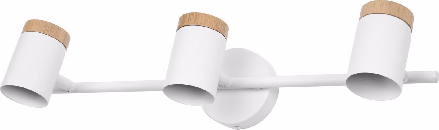 OSRAM LED Spot Stamp Lampada da soffitto 3xGU10 Legno bianco, tripla barra spot 230V, faretti orientabili per soggiorno