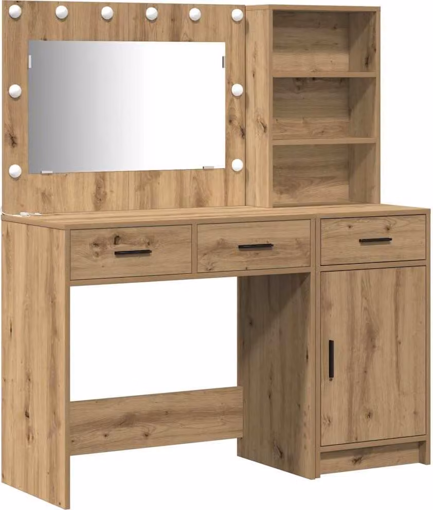 Tavolo da Trucco con cassetto 2 pcs Marrone Legno multistrato