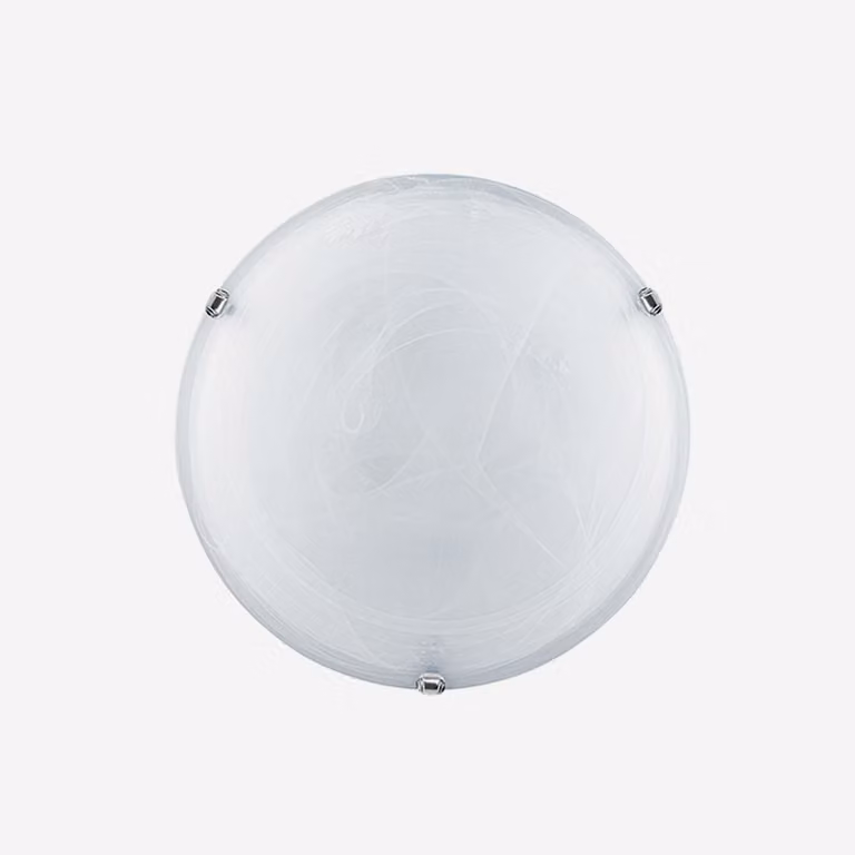 Lampada a sospensione DUNA, in vetro bianco, diametro 50 cm.