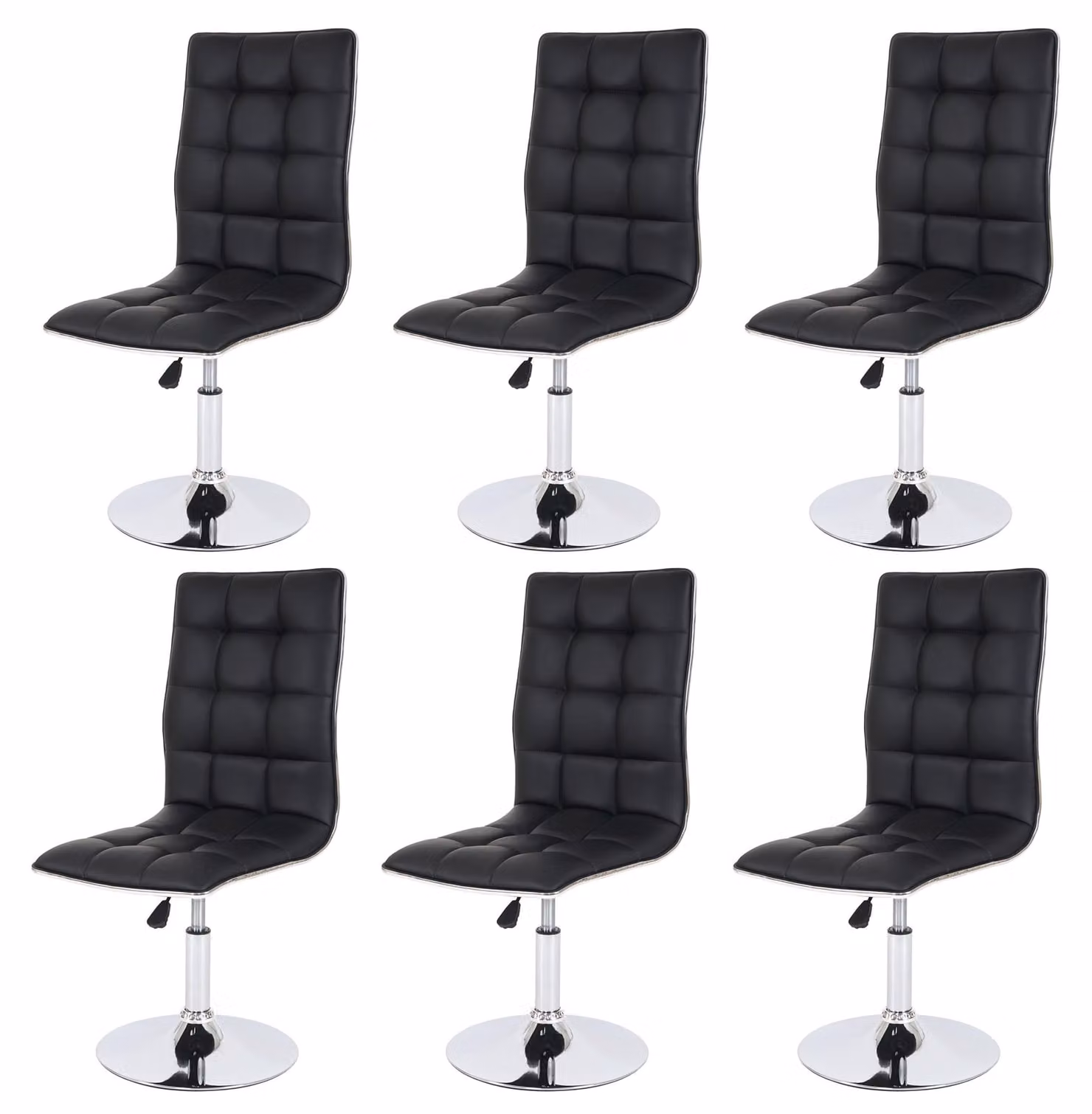 Set di 6 sedie da pranzo | A x L x P 103 x 43 x 54 cm | Altezza seduta 41 cm | Pelle finta certificata MVG | Nero | Sedia Sedia da cucina