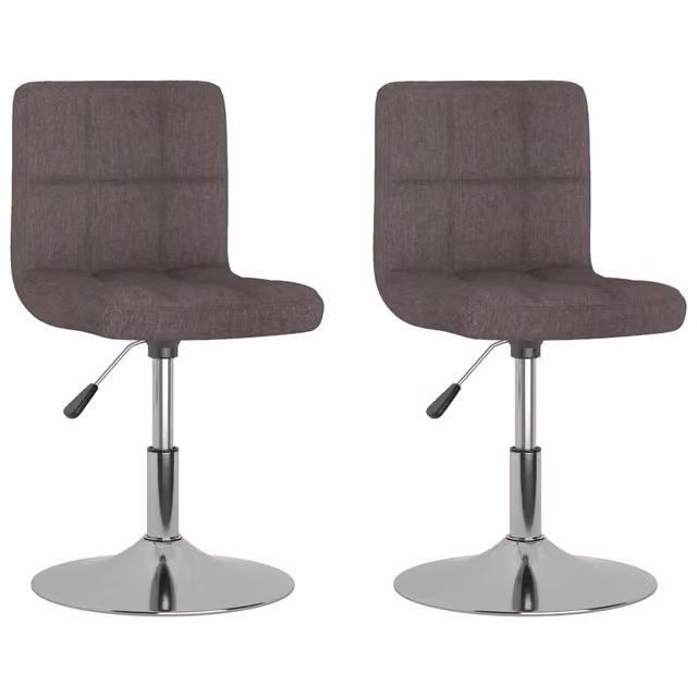 Set di 2 sedie da pranzo girevoli Talpa in tessuto grigio con struttura in metallo e plastica per cucina e sala da pranzo