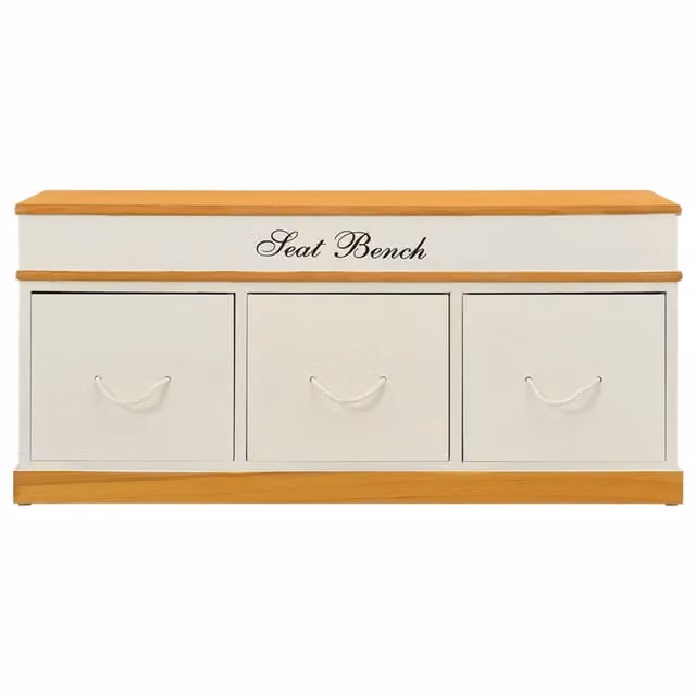 Cassapanca con Scarpiera Design Mania per Ingresso e Camera da Letto, Colore Bianco, L/P/H: 100 x 35 x 45 cm