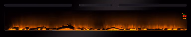 CHEMIN'ARTE - Caminetto elettrico da incasso Elysée Infinity 228 cm con effetto fiamme LED, riscaldamento programmabile, telecomando