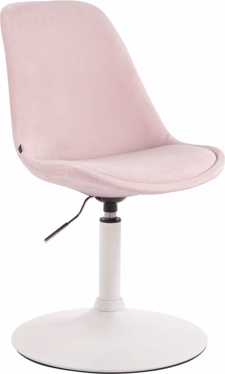 Sedia da pranzo in velluto - design - rossa - pieghevole e girevole a 360° | colore: rosa | colore base: bianco