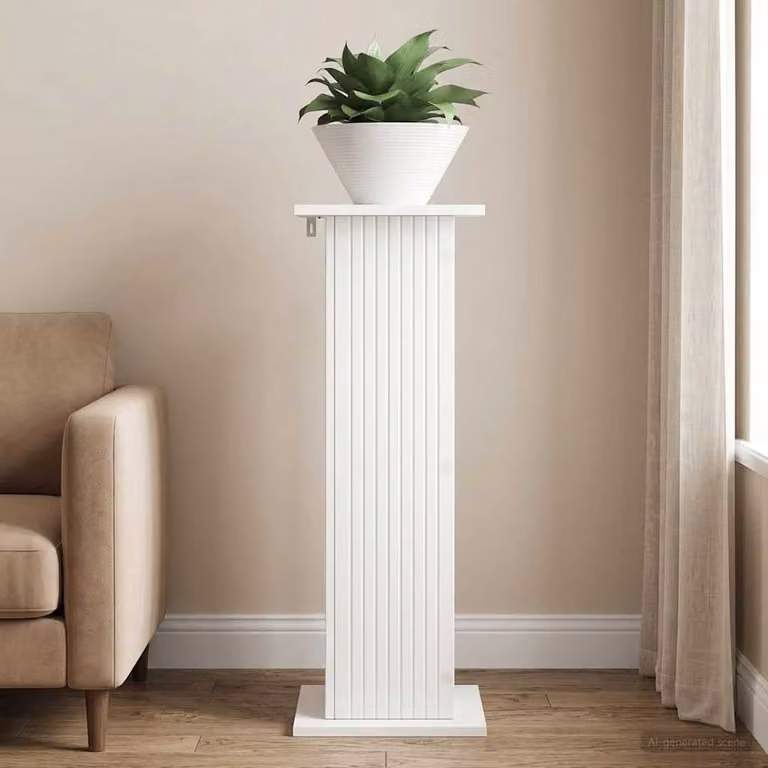 vidaXL Supporto per piante moderno in legno bianco L/P/H: 30,5 x 30 x 80,5 cm