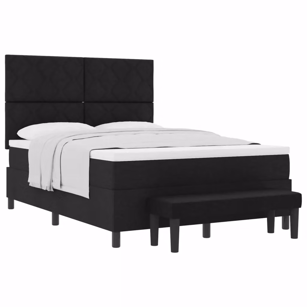 Letto Ibrido con Molle a Tasche e Testiera vidaXL Nero L/P: 140 x 190 cm – 2