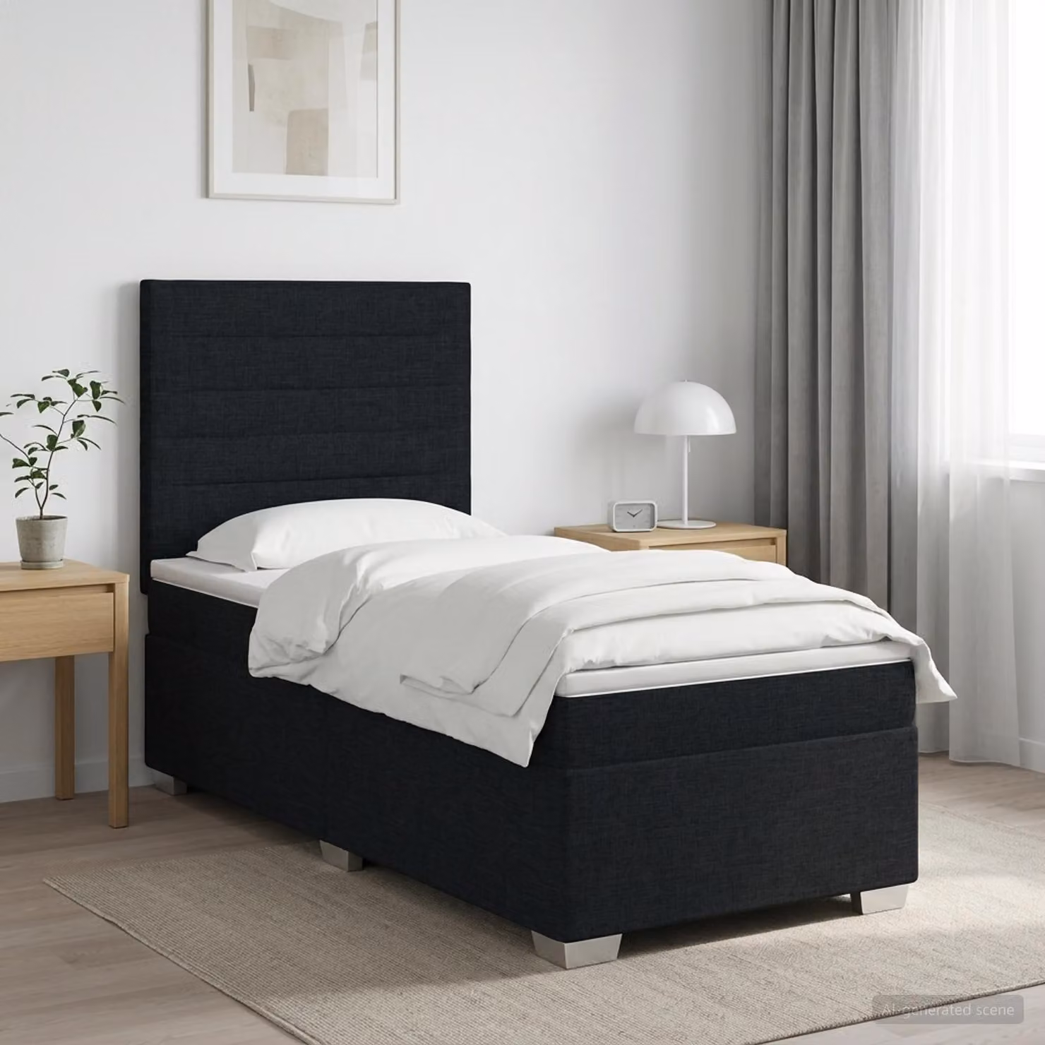 Maison Exclusive - Letto boxspring con materasso nero 90 x 200 cm Tessuto
