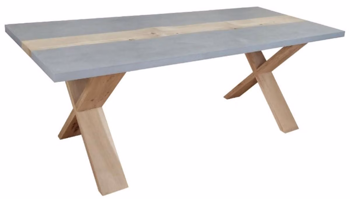 Casa Padrino tavolo da pranzo in stile country grigio / colori naturali 240 x 100 x h. 78 cm - Tavolo da cucina in stile country - Tavolo da giardino in stile country - Sala da pranzo e mobili da giardino in stile country