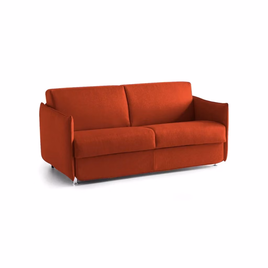 Divano Letto Cecina DMORA a 3 Posti Sfoderabile Arancione Made in Italy L: 200 cm, P: 95 cm – 2
