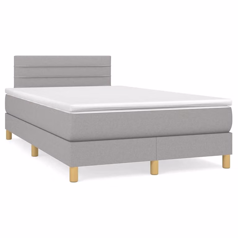 Letto Ibrido vidaXL con Materasso e Illuminazione LED, Rivestimento in Tessuto Grigio e Bianco, L/P/H: 120 x 200 x 88 cm