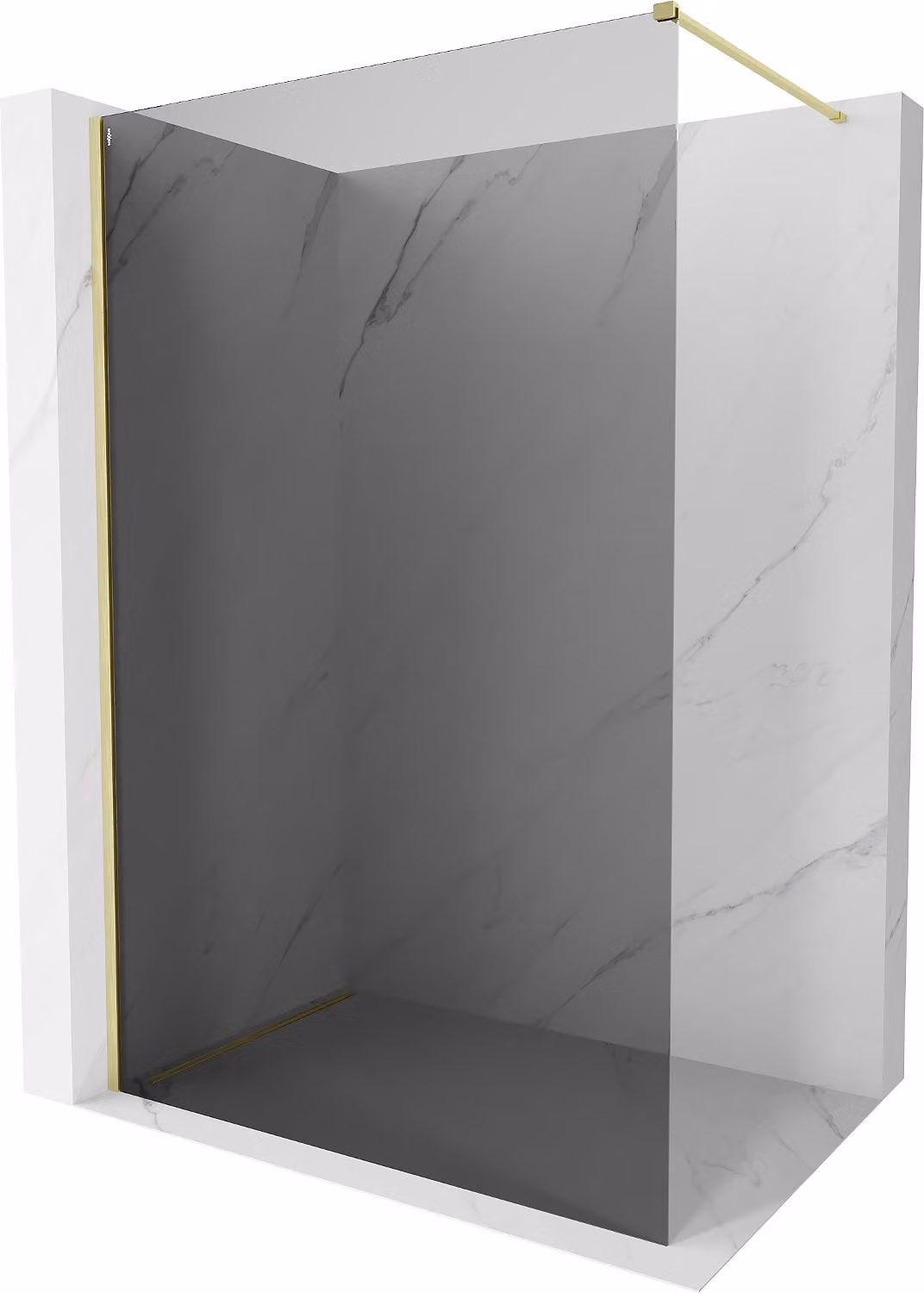 Mexen Kioto-X parete doccia Walk-in 90 x 200 cm, grafite 10 mm, oro spazzolato - 800-090-101-55-40-X
