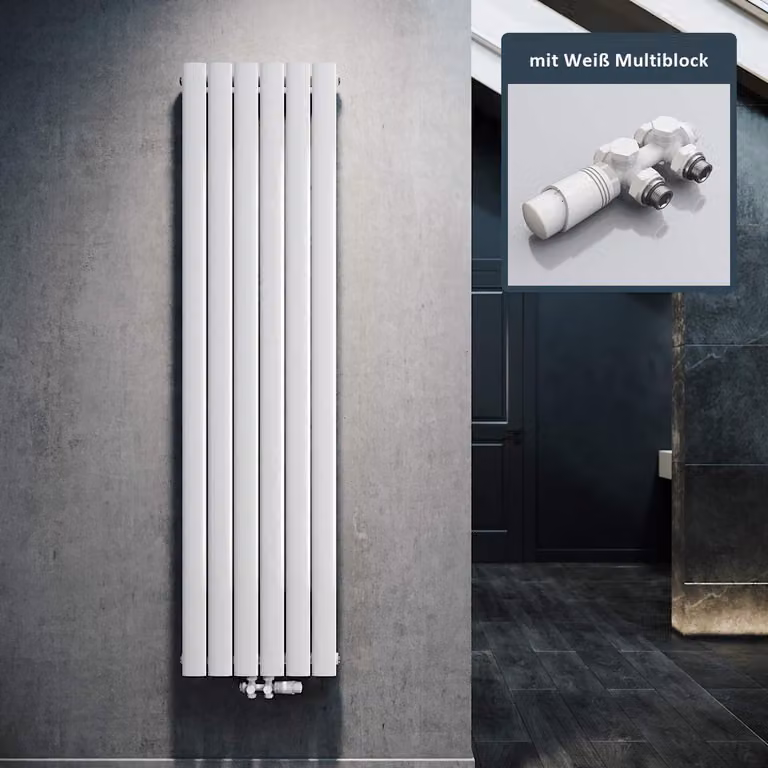 Radiatore a design verticale - 1800x462 mm, colore bianco - Potenza: 935 Watt