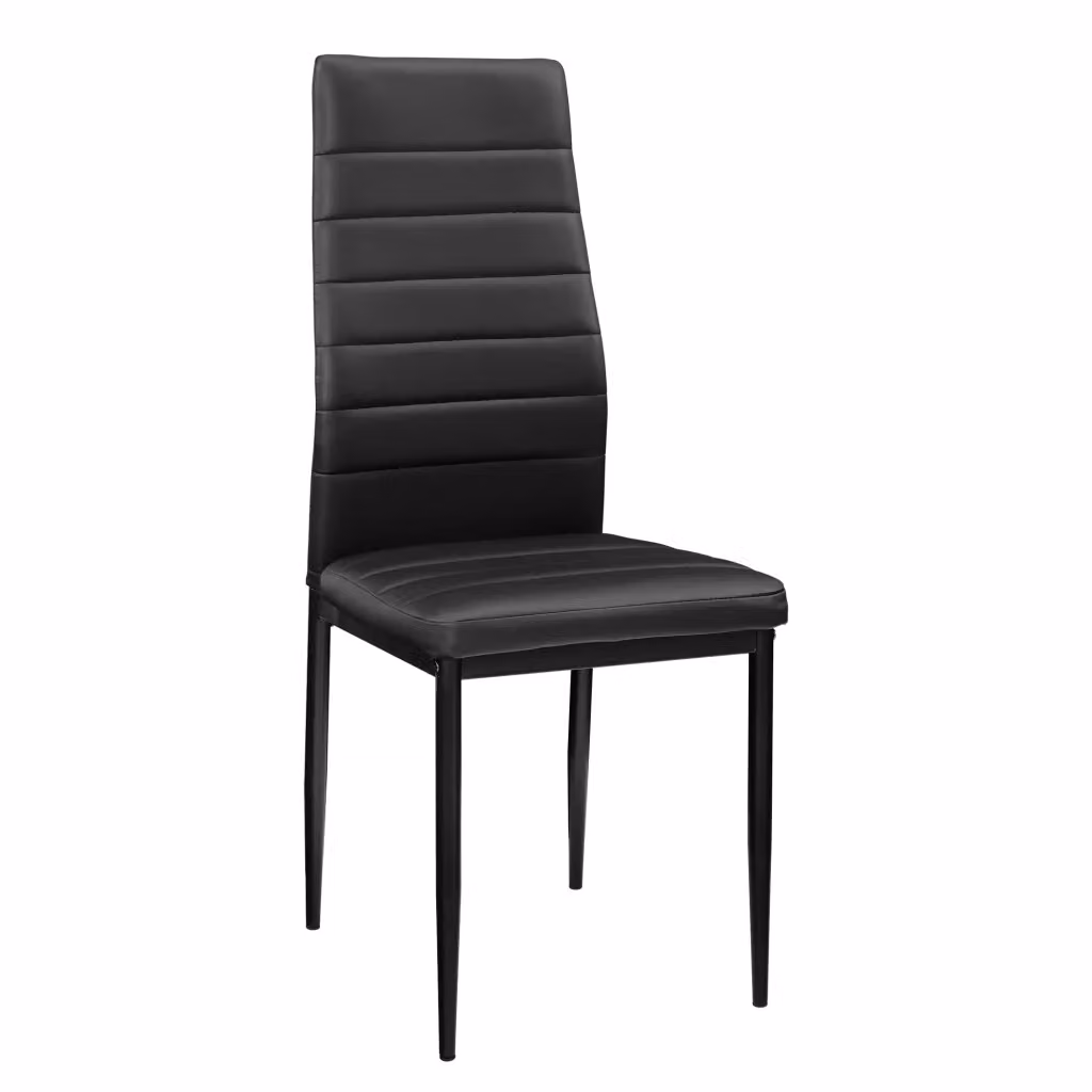 Set di 6 sedie da sala da pranzo moderne en.casa in similpelle nera con struttura in metallo – 2