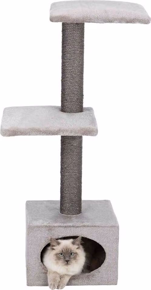 TRIXIE 43827, Tiragraffi per gatti (a torre), Da appoggio, Grigio, Peluche, Sisal, 370 mm