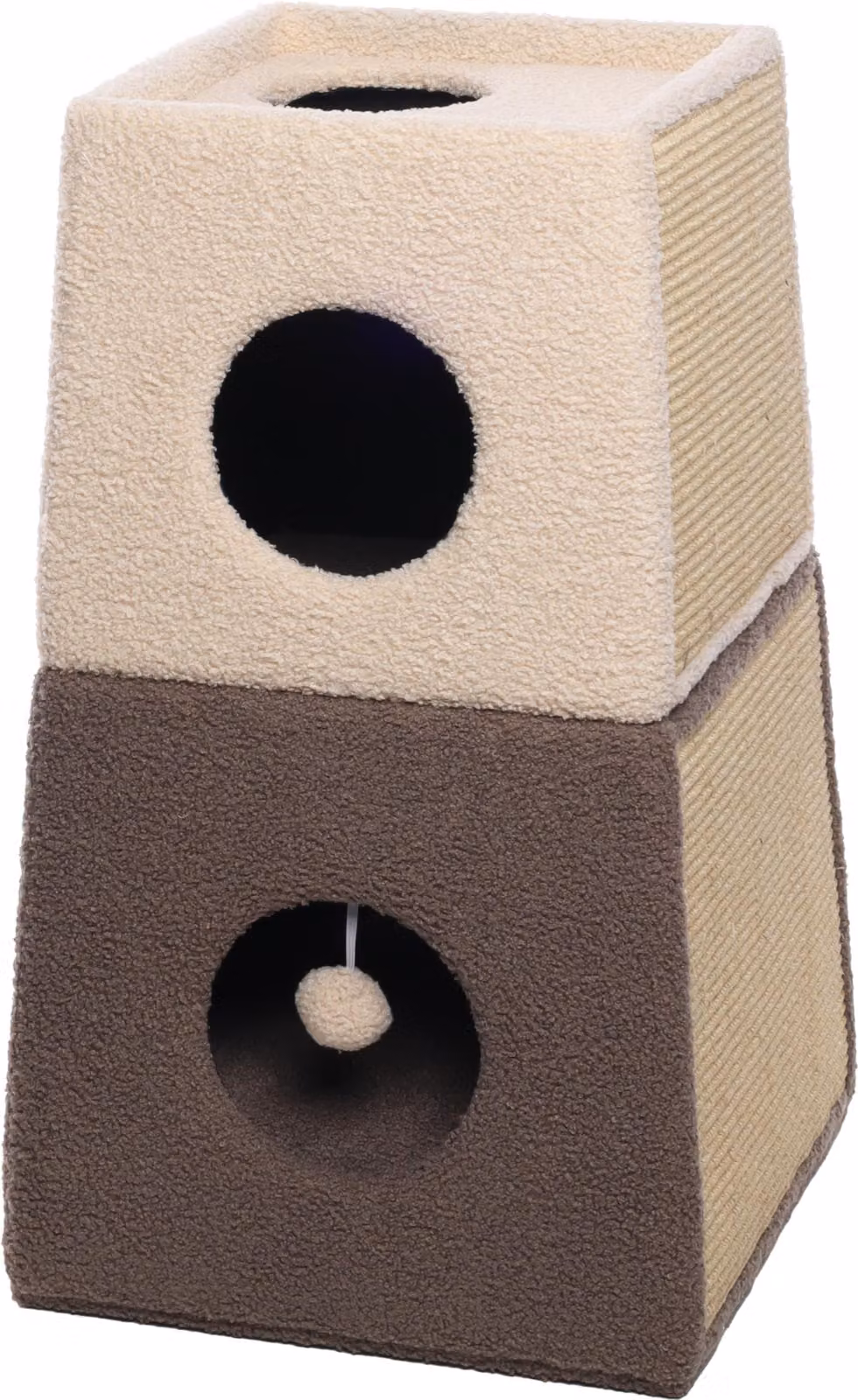 Albero per graffiare per gatti Flamingo Doddo, beige e color tortora, dimensioni: 40 x 40 x 71 cm