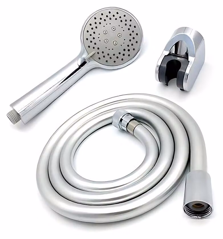 Set doccia con tubo da 1,5 metri, conforme agli standard WRAS, finitura cromata, design moderno
