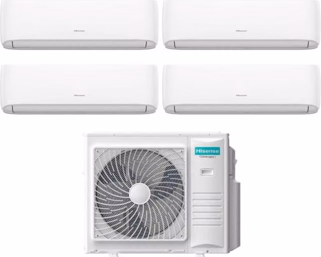 Condizionatore Quadri Split Hisense Hi-Comfort 9+9+12+12 con Wi-Fi Integrato e App Control, Colore Bianco