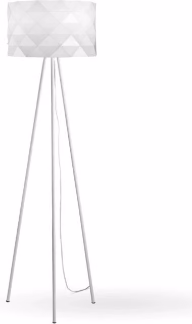 Piantana Moderna 3 Piediprisma Polilux ® Bianco E Metallo 1 Luce E27