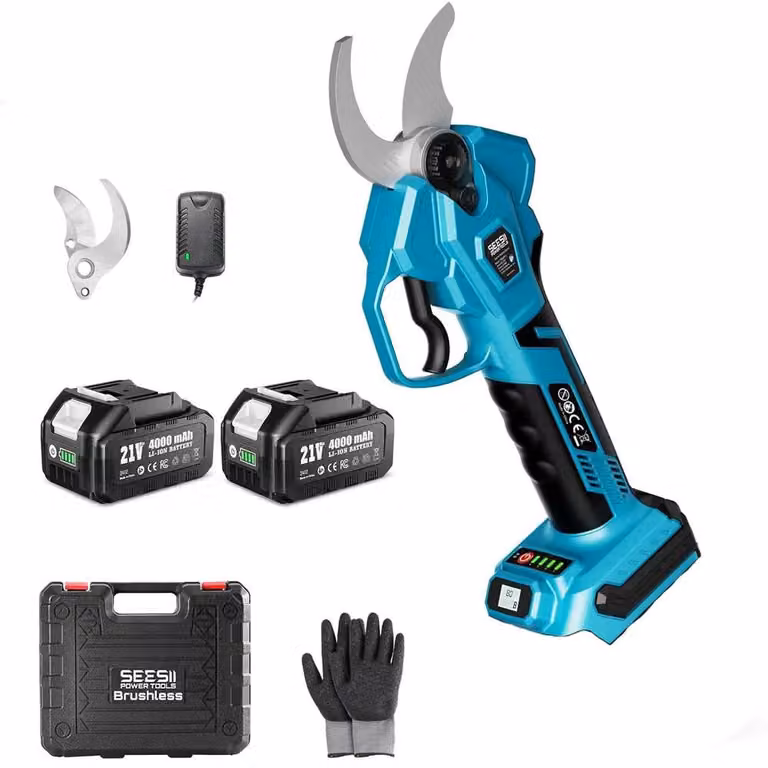 Forbice elettrica da giardino - Potatore a batteria - Motore brushless - Taglia rami fino a 40 mm - 18 V - 2 batterie da 4 Ah