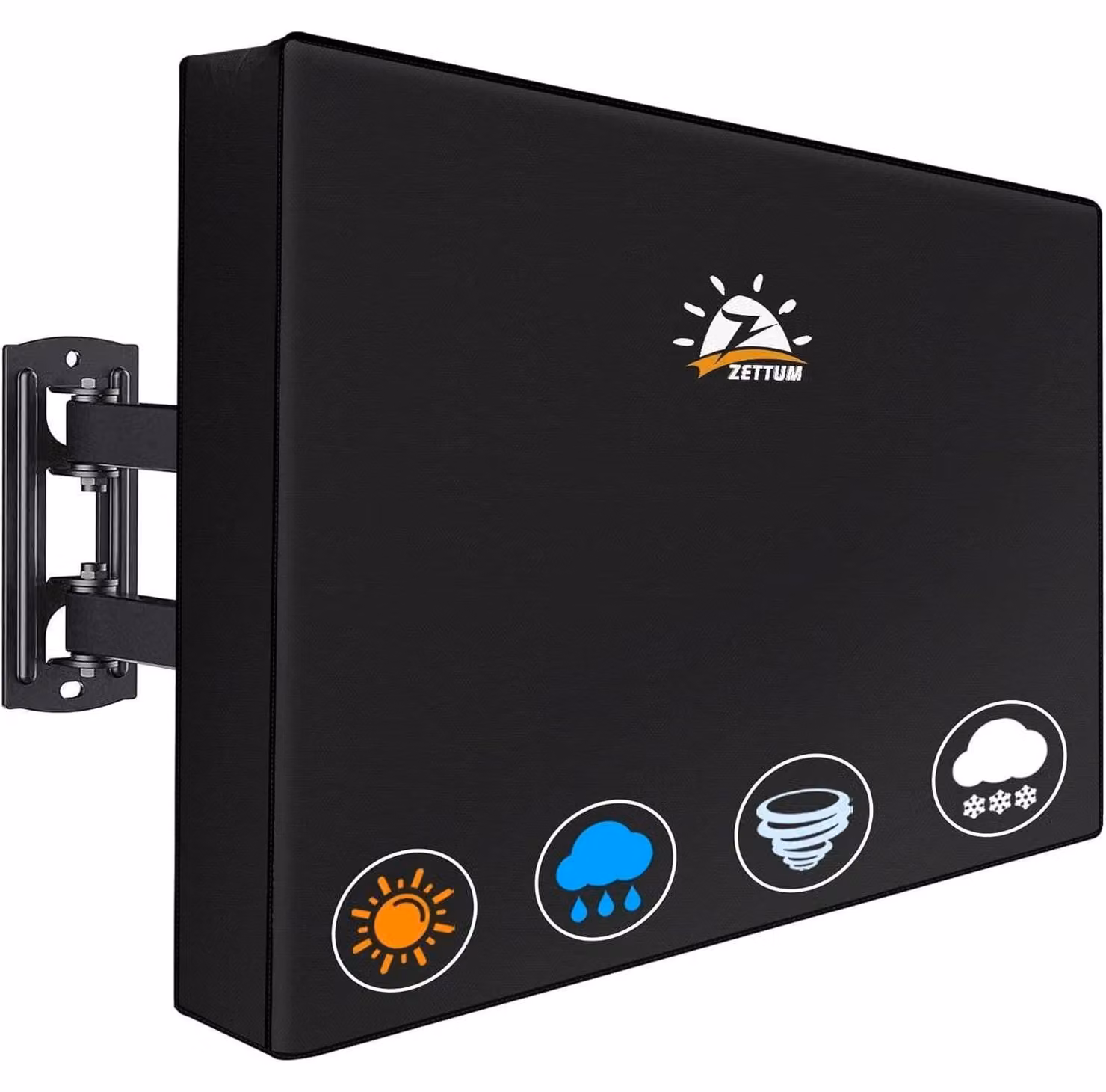 Copertura per televisore da 46-48 pollici, per uso esterno, realizzata in tessuto Oxford 600D con rivestimento in PU, impermeabile, colore nero