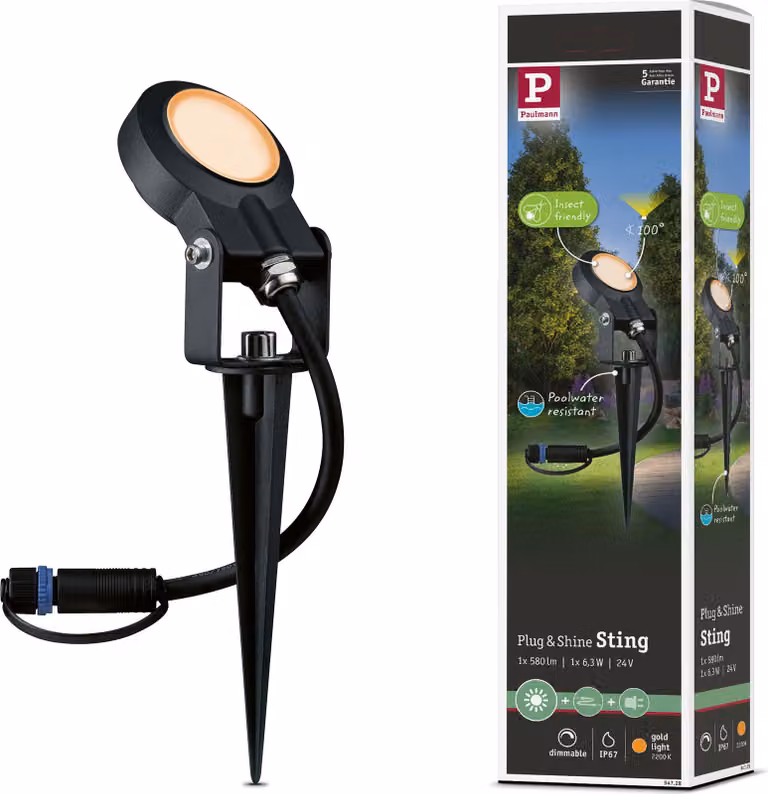 Paulmann Plug & Shine Faretto da giardino a LED Sting a spot singolo amico degli insetti