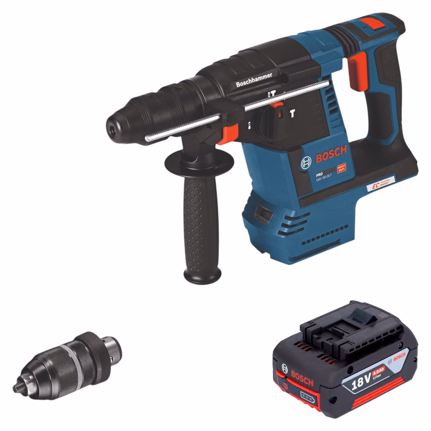 Martello perforatore a batteria Bosch GBH 18V-26 F Professional 18 V 2,6 J SDS Plus + 1 batteria da 4,0 Ah - senza caricabatterie