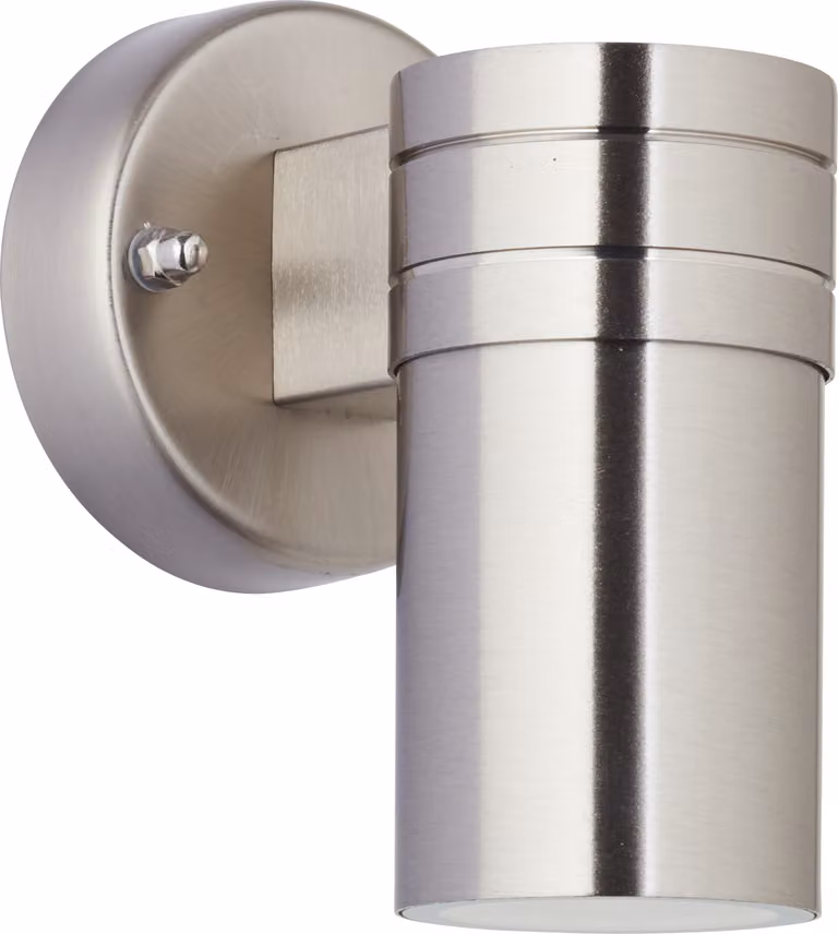 Faretto da parete a LED in acciaio inox, altezza 14 cm, HANNI