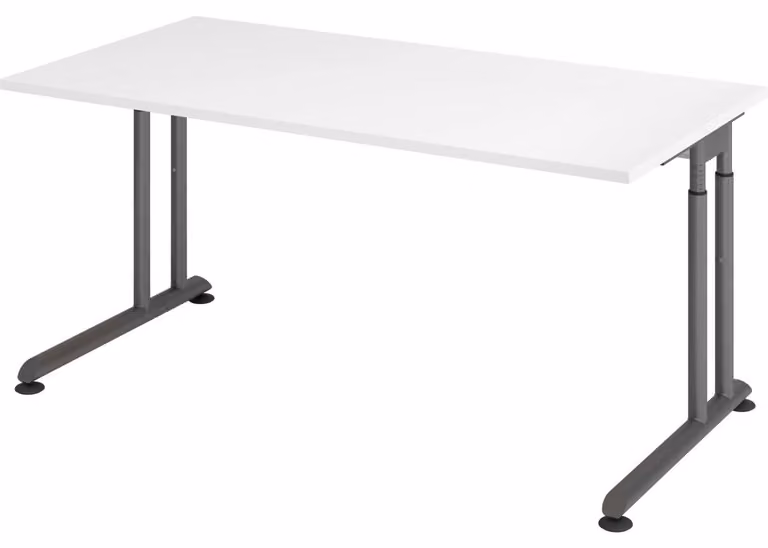 HAMMERBACHER ZS16 höhenverstellbarer Schreibtisch weiß rechteckig