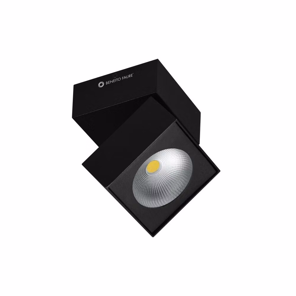 Applique Rubyc tricolore da 14w a led orientabile quadrata nera
