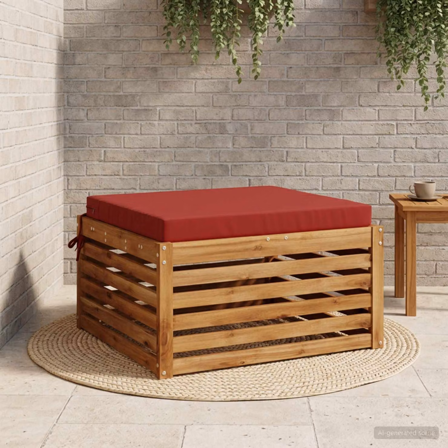 Cuscino per sedia quadrato vidaXL in poliestere rosso con rivestimento lavabile e resistente ai raggi UV