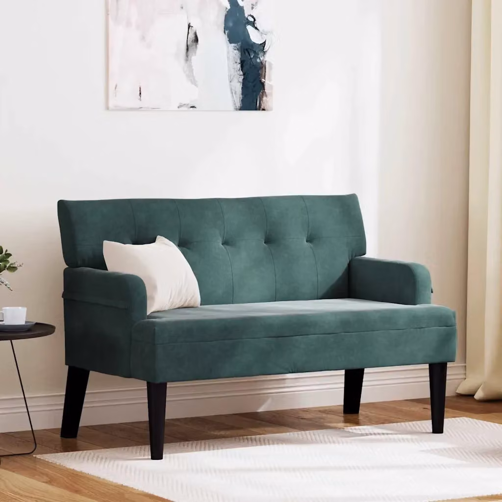 Panca Chesterfield in Velluto Verde Scuro L: 112 cm, P: 65,5 cm, H: 75 cm – 2