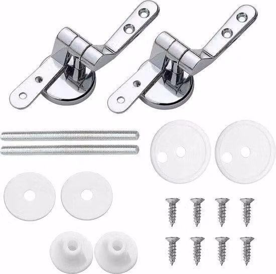 Set di cerniere per WC - Cerniere girevoli di ricambio - per specchi da bagno in acciaio inossidabile, compreso il materiale di montaggio - Cerniere per specchi da bagno - Set di montaggio per specchi da bagno in acciaio inossidabile.