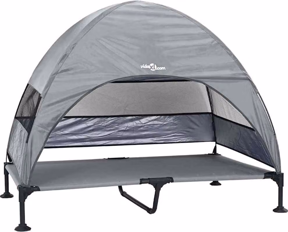 Letto per Cani Elevato Grigio chiaro 127 x 81 x 108 cm