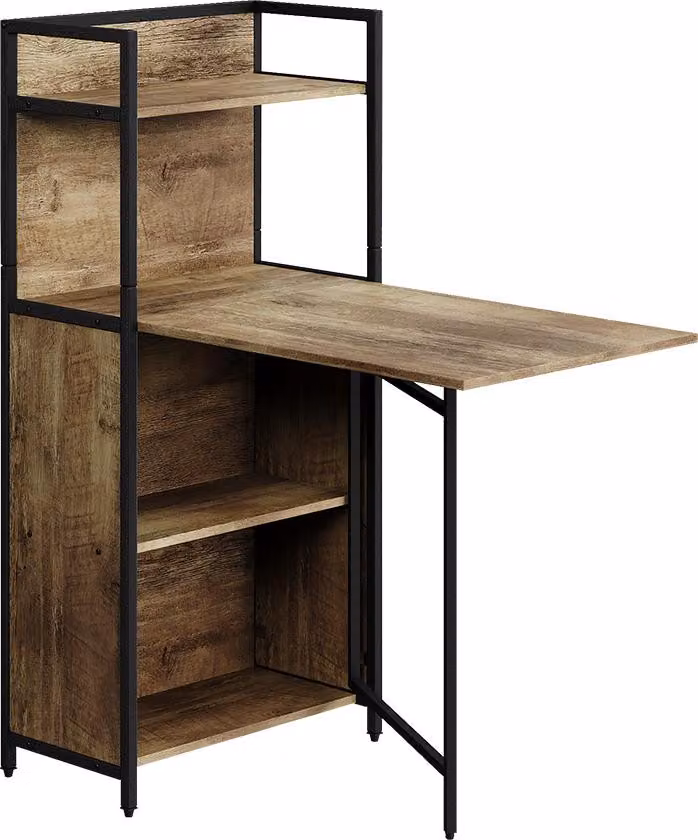 Scrivania Vicco Savio Rovere rustico 30-100 x 57 cm con piano del tavolo pieghevole, Model 56378