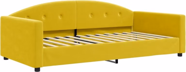 Letto da Giorno Giallo 100x200 cm in Velluto