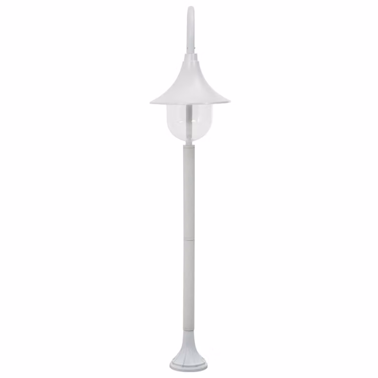 Lampione da Giardino E27 120 cm Alluminio Bianco