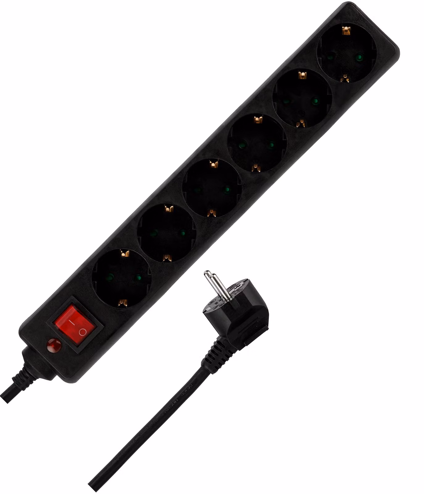 Multipresa REV a 6 prese, 1,4 m, corrente nominale 14.000 A, 3500 W, nera