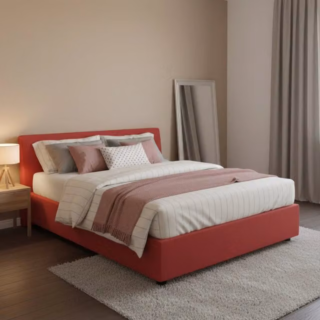Letto Abici Talamo Italia con Materasso Incluso, Rosso, L/P: 120 x 200 cm – 1
