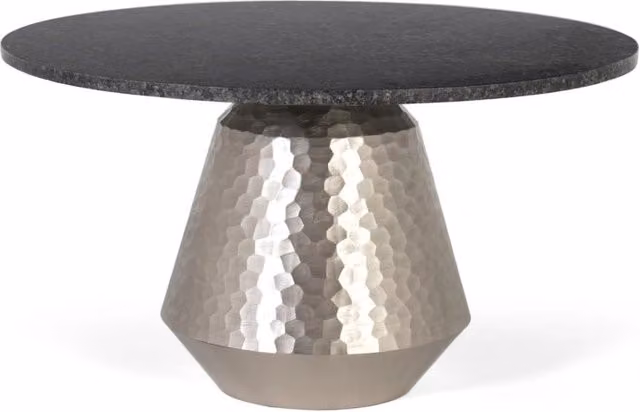 Tavolino con piano in marmo e base in alluminio