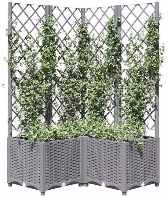 Scatola per piante da giardino Klimrek - Grigio chiaro - PP - 80x80x136 cm