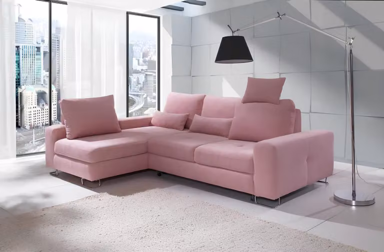 Ecksofa Wohnlandschaft Polster mit Bettfunktion Sofa Ecksofa Couch Ecke Garnitur