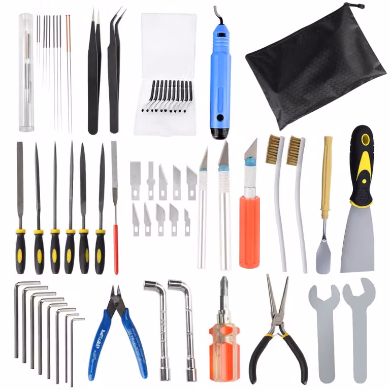 Kit completo di 62 utensili per stampanti 3D, con custodia portaoggetti